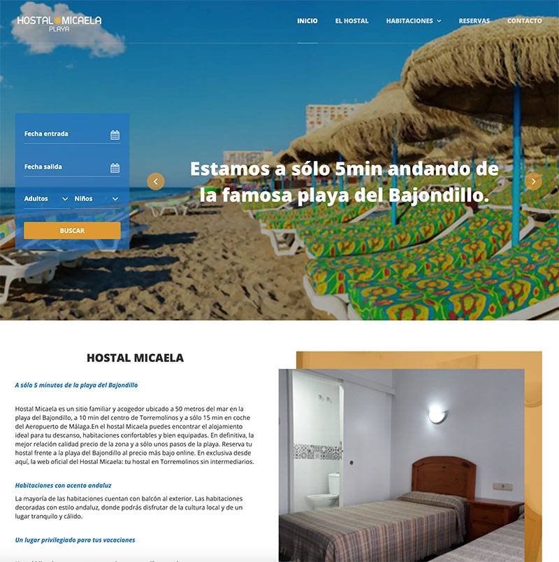 Diseño pagina web Hostal Micaela Torremolinos - Estudio Diseño Málaga