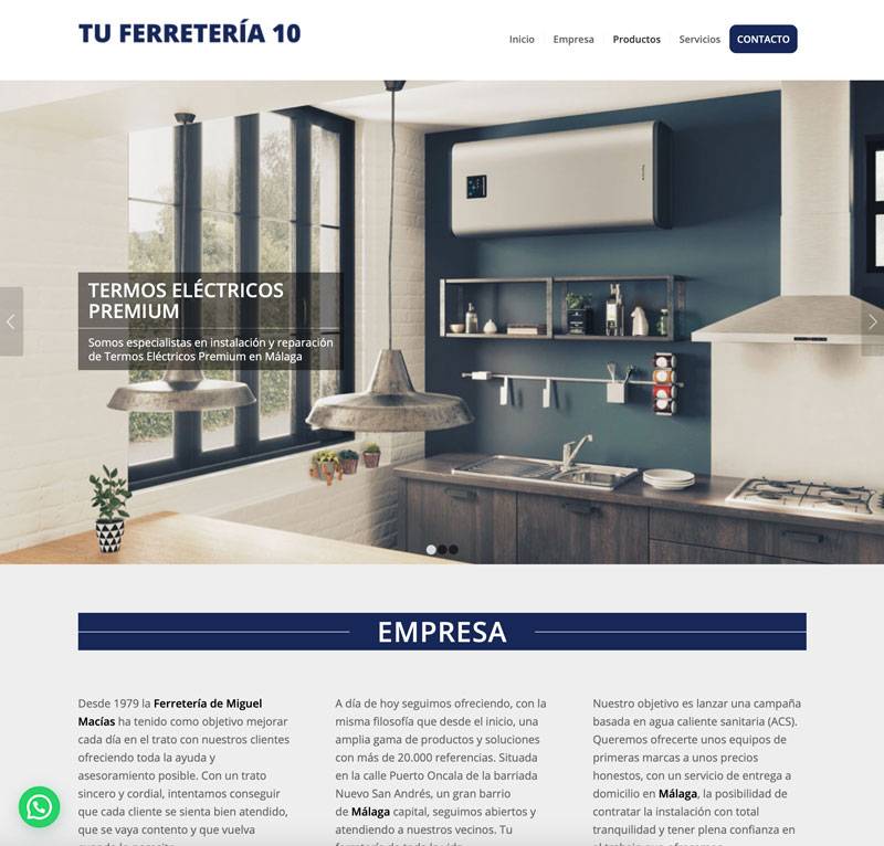 Diseño pagina web landing page Termo de gas Málaga - Estudio Diseño Málaga